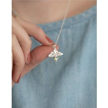 925 Ayar Gümüş Bulut ve Şimşek Kolye