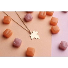 Has Altın Kaplama Yaprak 925K Kolye