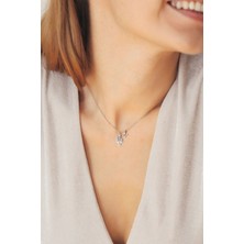 925 Ayar Gümüş Kaktüs Harf Kolye