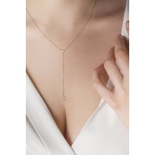 Has Altın Kaplama Sallantılı Yıldız 925K Kolye