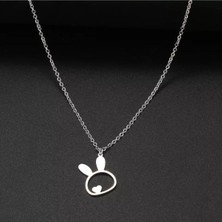 925 Ayar Gümüş Tavşan Kalp Kolye