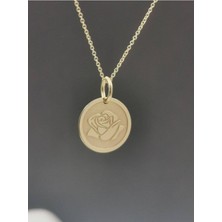 Has Altın Kaplama Gül 925K Kolye