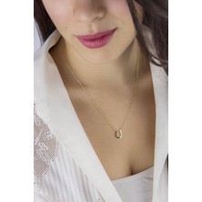 Has Altın Kaplama At Nalı 925K Kolye