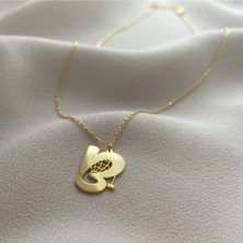 Örümcek Ağı Model Harf Gümüş Kolye