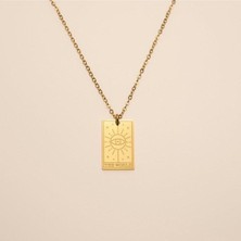 Has Altın Kaplama The World Tarot 925K Kolye