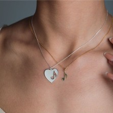 925 Ayar Gümüş Çift Müzik Notası Kolye