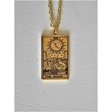 Has Altın Kaplama The Moon Tarot 925K Kolye