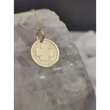 Has Altın Kaplama Işlemeli Yonca 925K Kolye