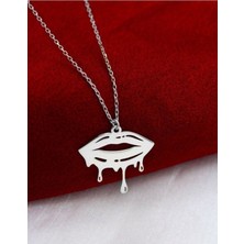 925 Ayar Gümüş Tasarım Dudak Kolye