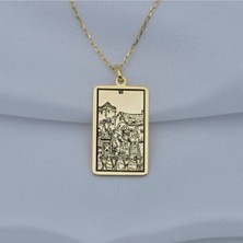 Has Altın Kaplama Six Of Cups Tarot 925K Kolye