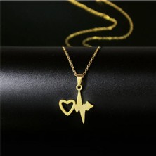 Has Altın Kaplama Kalp Atışı 925K Kolye