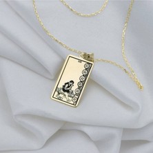 925 Ayar Gümüş Eight Of Pentacles Tarot Kolye