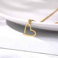 Has Altın Kaplama Zarif Kalp 925K Kolye