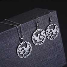 925 Ayar Gümüş Barış Güvercini Set Kolye