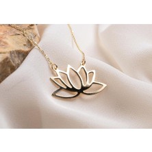 Has Altın Kaplama Lotus Çiçeği 925K Kolye