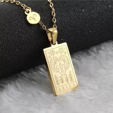 Has Altın Kaplama Koç Burcu Tarot 925K Kolye