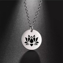 925 Ayar Gümüş Lotus Disk Kolye