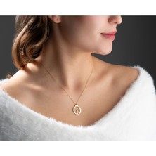 925 Ayar Gümüş Tasarım Çift Harf Kolye