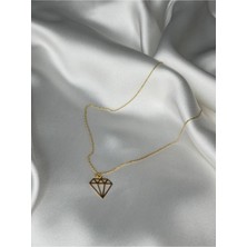 925 Ayar Gümüş Elmas Kolye