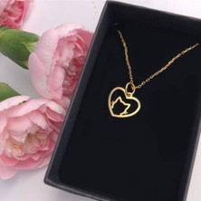 925 Ayar Gümüş Kalp Kedi Kolye