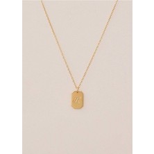 Has Altın Kaplama Künye Harf 925K Kolye