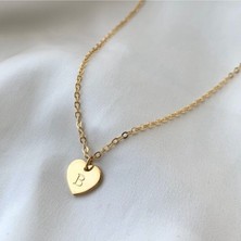 925 Ayar Gümüş Kalp Harf Kolye