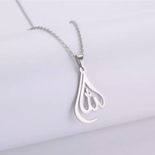 925 Ayar Su Damlası Tasarımlı Allah Lafzı Kolye