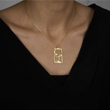 Has Altın Kaplama Kadın Silüet 925K Kolye