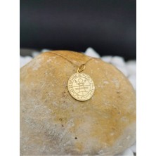 Has Altın Kaplama Tasarım Süleyman Mührü 925K Kolye