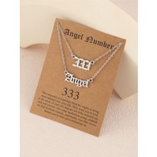 925 Ayar Gümüş Çift Zincir Melek Sayısı 333 Angel Kolye