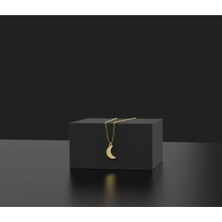 925 Ayar Gümüş Minimal Ay Kolye