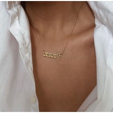 925 Ayar Gümüş Isim Haç Kolye