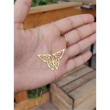 Has Altın Kaplama Origami Kelebek 925K Kolye
