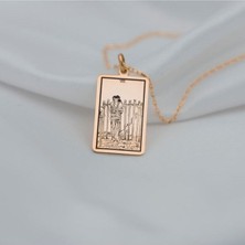 925 Ayar Gümüş Eight Of Swords Tarot Kolye