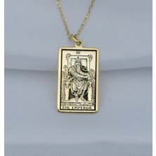 The Emperor Tarot Kartı Kolye 925K Gümüş