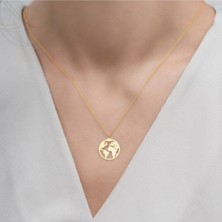 925 Ayar Gümüş Dünya Kolye