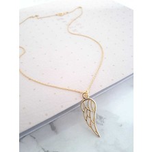 Has Altın Kaplama Melek Kanadı 925K Kolye