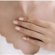 925 Ayar Gümüş Iç Içe Yıldız Kolye