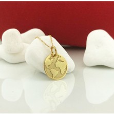 925 Ayar Gümüş Dünya Haritası Kolye