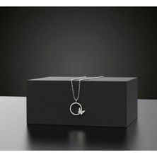 925 Ayar Gümüş Minimal Halka Kelebek Kolye