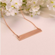 925 Ayar Gümüş Düz Plaka Kolye