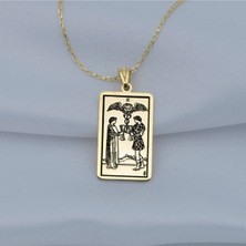 Has Altın Kaplama Tarot (Two Of Cups) Iki Bardak 925K Kolye
