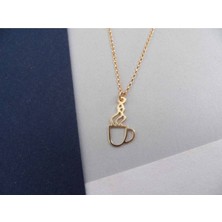 Has Altın Kaplama Kahve Kupası 925K Kolye