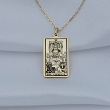 Has Altın Kaplama Tarot (The Charıot) Araba 925K Kolye