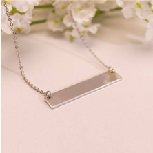 925 Ayar Gümüş Düz Plaka Kolye