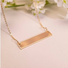 925 Ayar Gümüş Düz Plaka Kolye