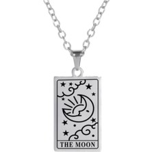 925 Ayar Gümüş Minimal Tarot The Moon Kolye