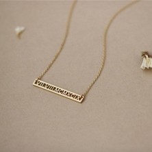 925 Ayar Gümüş Plaka Romen Rakam Kolye