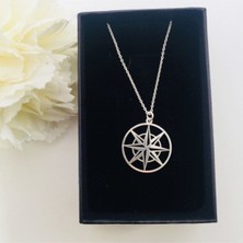 925 Ayar Gümüş Pusula Kolye