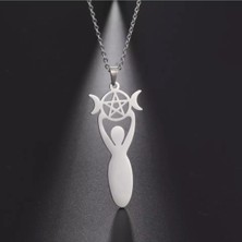 925 Ayar Gümüş Ay Tanrıçası Kolye